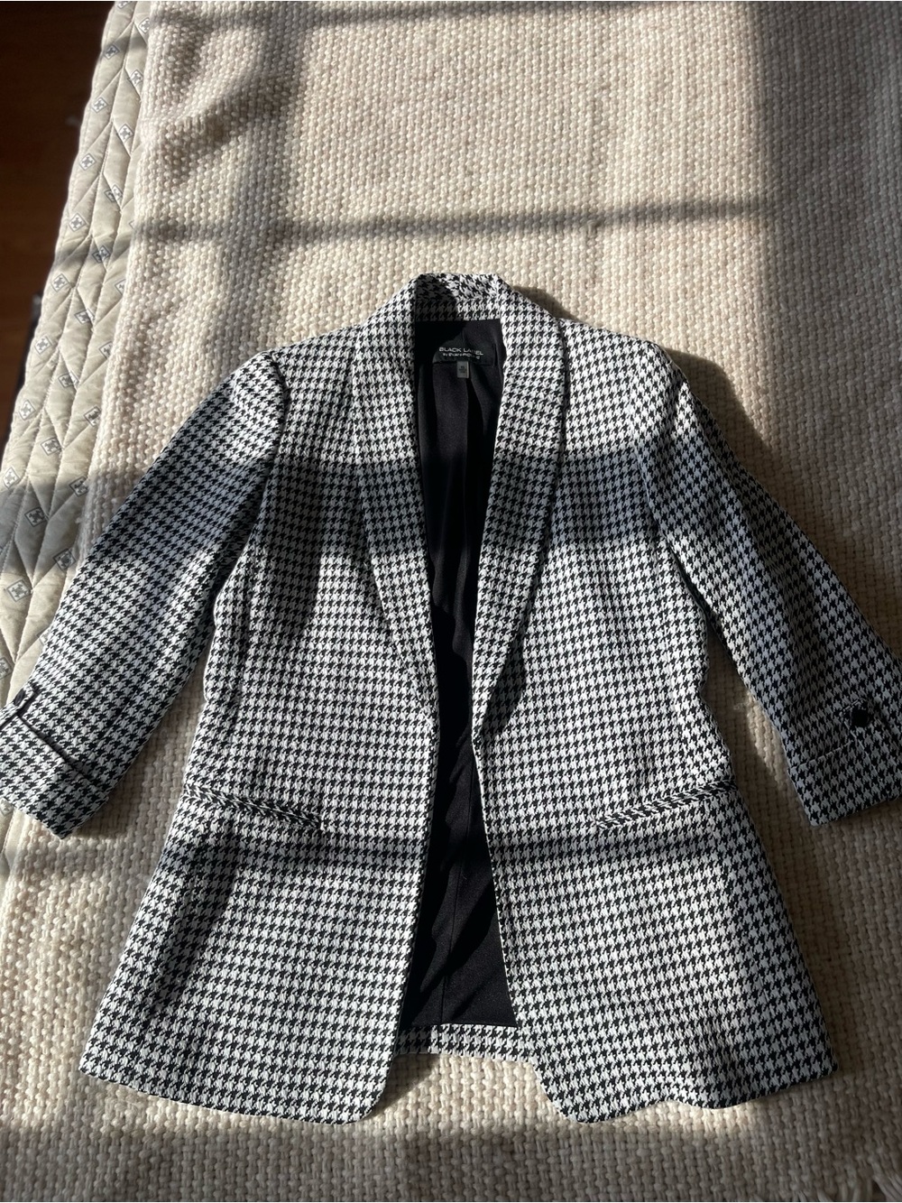 Evan Picone Black and White Houndstooth Blazer